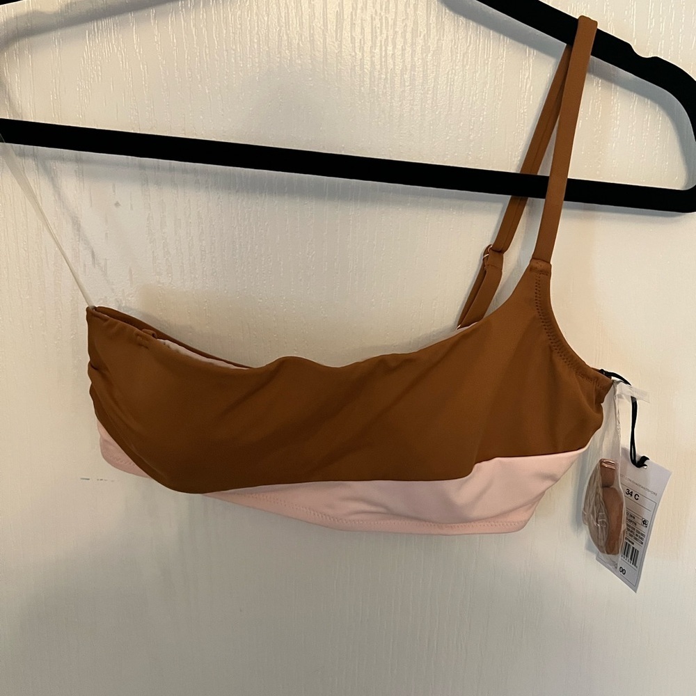 Shade & Shore Brown and Pink Bandeau Top